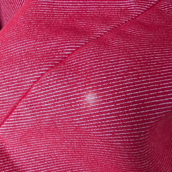 Vintage Esprit Red Denim Trench Coat Mid-Length Wmns M Single Breasted Y2K 90s - Picture 7 of 7